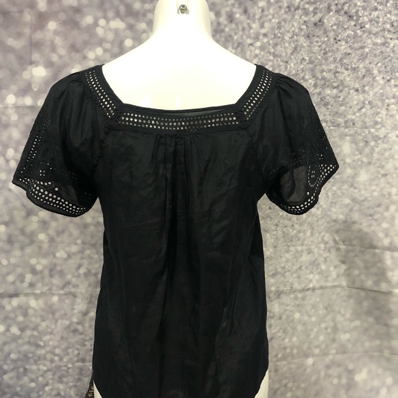 J.Crew Navy blue crochet details Top 2 - Picture 7 of 8